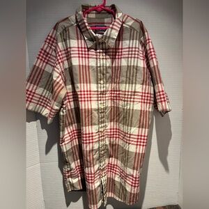 Patagonia Red and Brown Plaid Casual Shirt